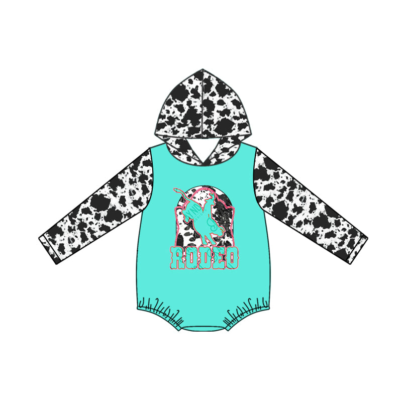 Baby Infant Girls Rodeo Hooded Cow Rompers preorder(moq 5)