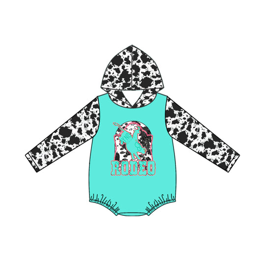 Baby Infant Girls Rodeo Hooded Cow Rompers preorder(moq 5)