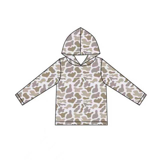 Preorder moq 5 Adult Men Long Sleeves Khaki Camo Hoodies Top