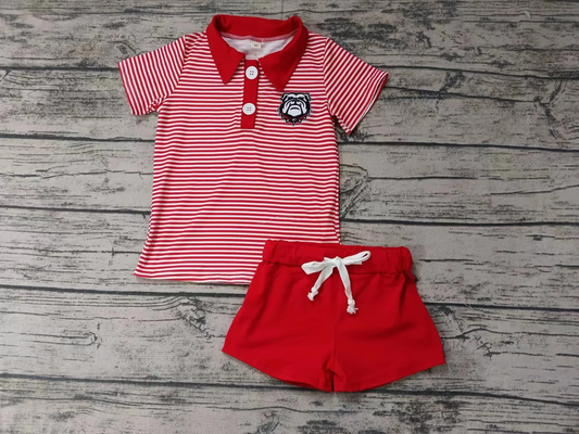 Baby Boys Red Dogs Team Top Shorts Outfits Clothes Sets split order preorder May 30th