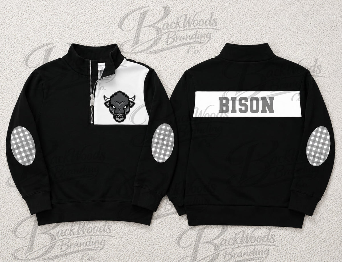 Preorder (moq 5)Baby Boys Bison Long Sleeve Zip Team Pullovers Tops