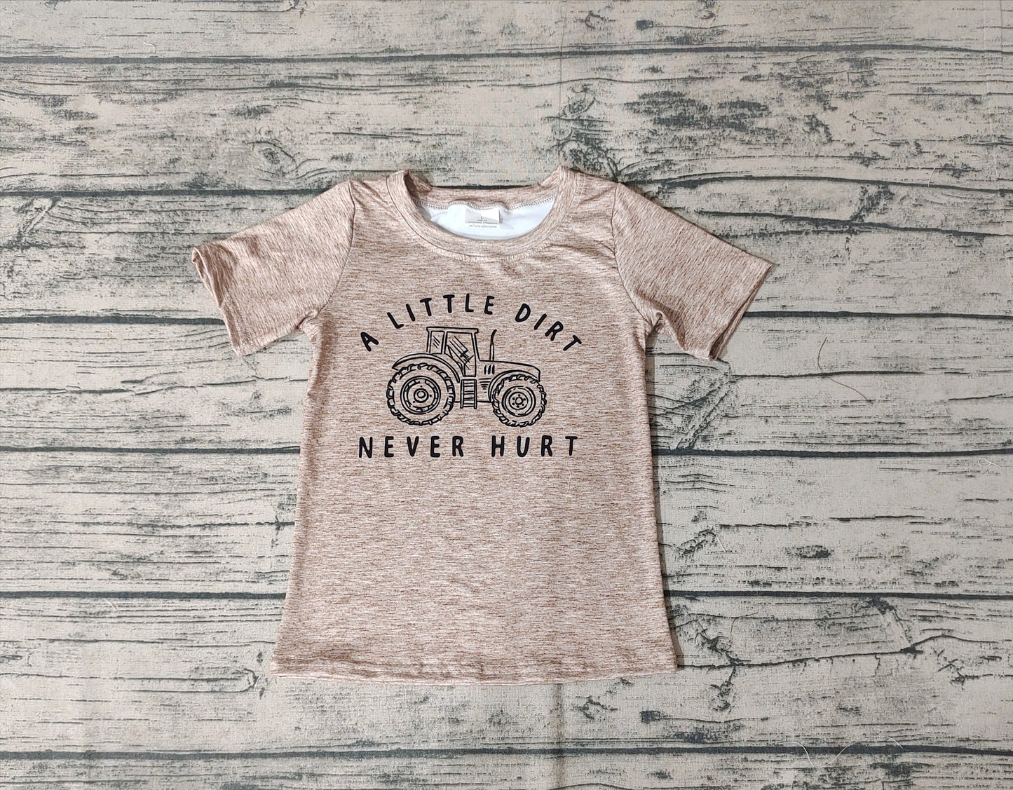 Baby Boys Brown Tractor Short Sleeve Tee Shirts Tops