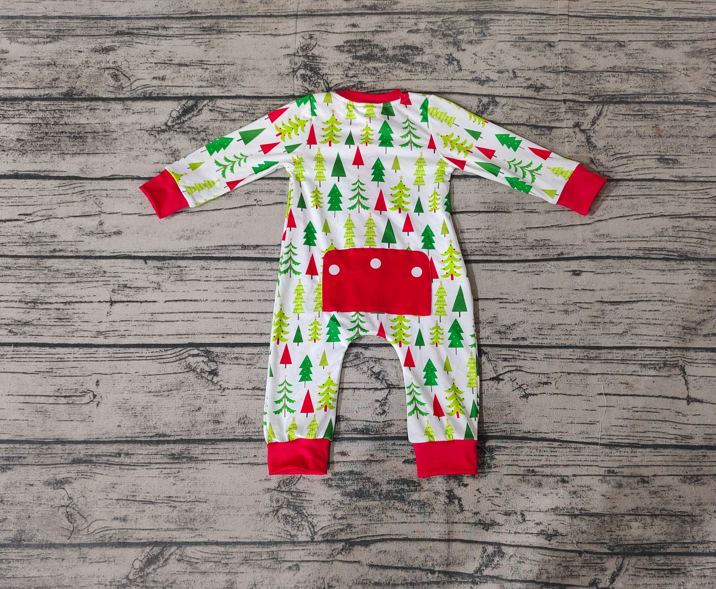 Baby Infant Boys Christmas Tree Buttons Rompers