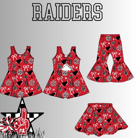Preorder(moq 5 Each)Baby Girls Raiders Dresses Skorts and Pants Team