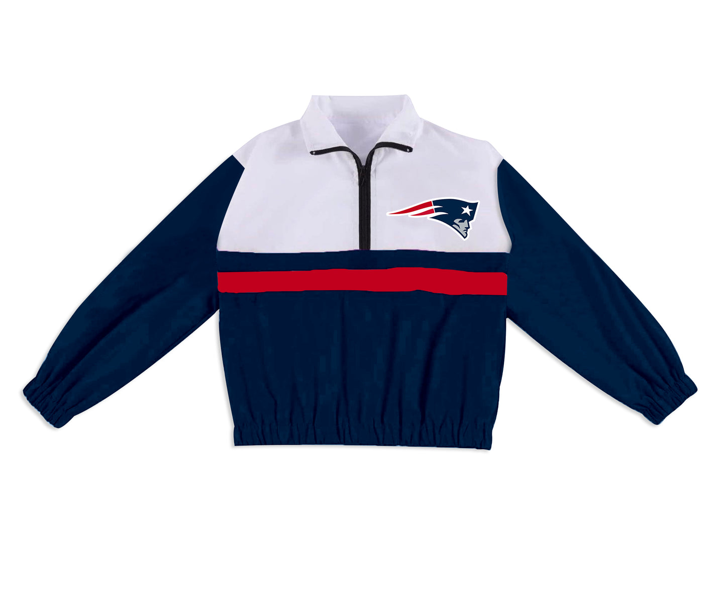 Preorder (moq 5)Baby Boys Long Sleeve Patriots Team Zip Pullovers Tops