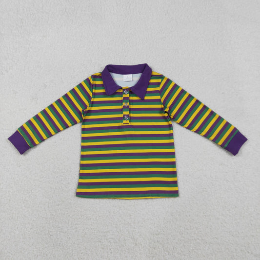 Baby Boys Mardigras Stripe Button Polo Shirts Top