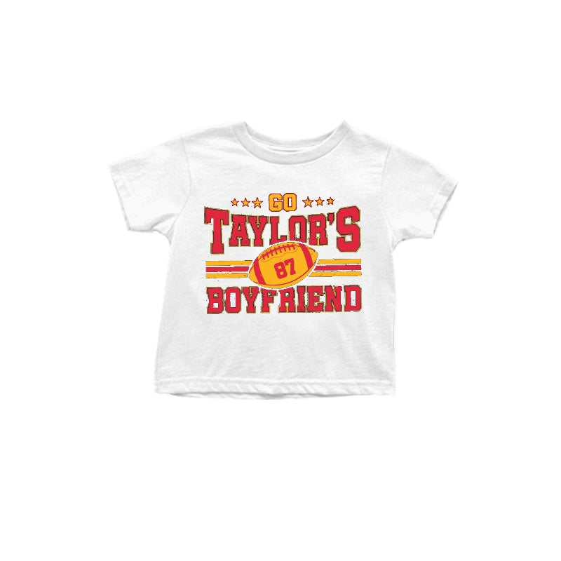 Baby Girls White Singer Boyfriend Short Sleeve Tee Shirts Tops Preorder(moq 5)