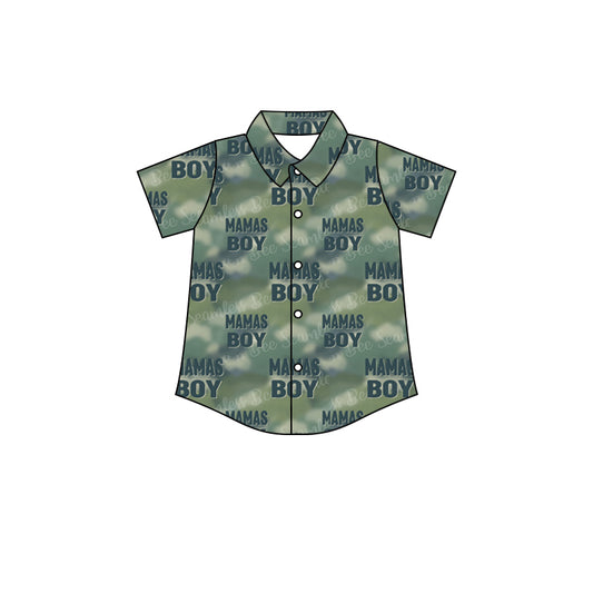 Baby Boys Short Sleeve Mama's Boy Buttons Tee Shirts Tops preorder(moq 5)