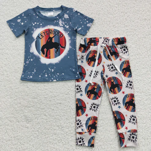 Baby Girls Let's Rodeo Sibling Boys Western Pants Clothes Sets