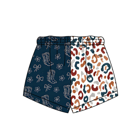Preorder (moq 5)Baby Girls Boots Leopard Western Shorts Bottom