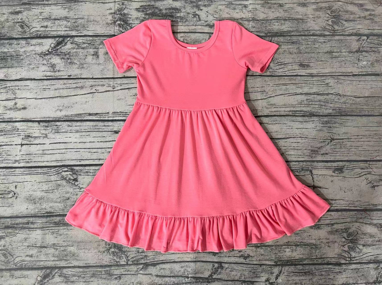 Baby Girls Watermelon Short Sleeve Ruffle Knee Length Dresses