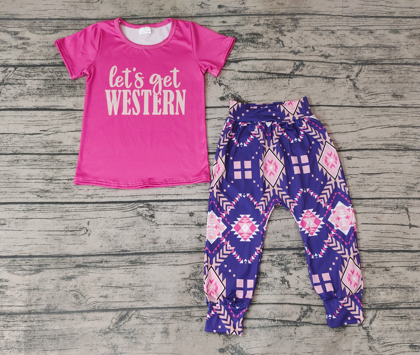 Baby Girls Let's Go Western Shirt Pants Clothes Sets