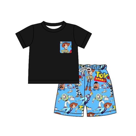 Baby Boys Toy Black Short Sleeve Shirt Shorts Clothes Sets preorder(moq 5)