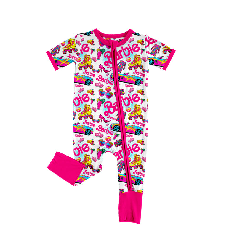 Baby Infant Girls Doll Zip Short Sleeve Rompers preorder(moq 5)