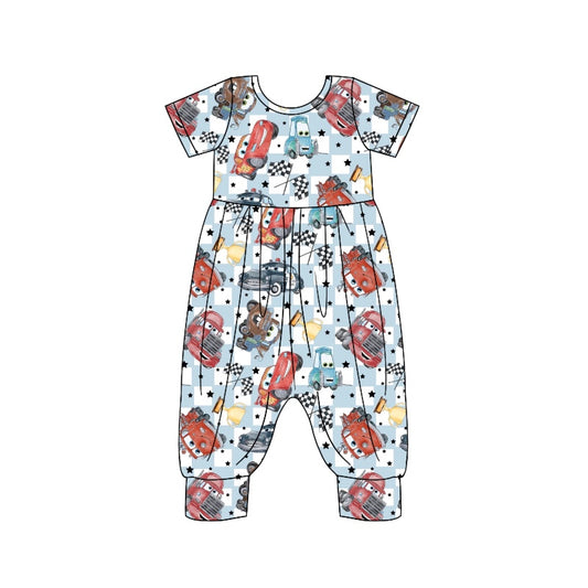 Baby Girls Car Racing Short Sleeve Jumpsuits Preorder(moq 5)