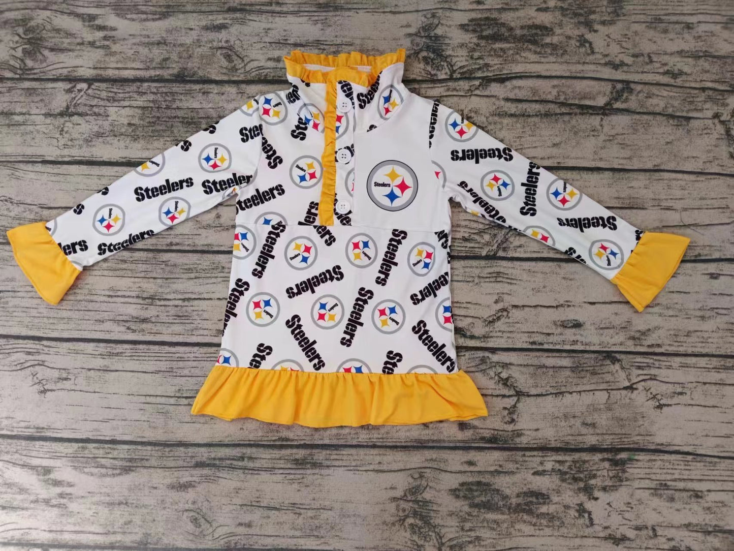 Baby Girls Steel Long Sleeve Team Pullovers Tops Preorder(moq 5)