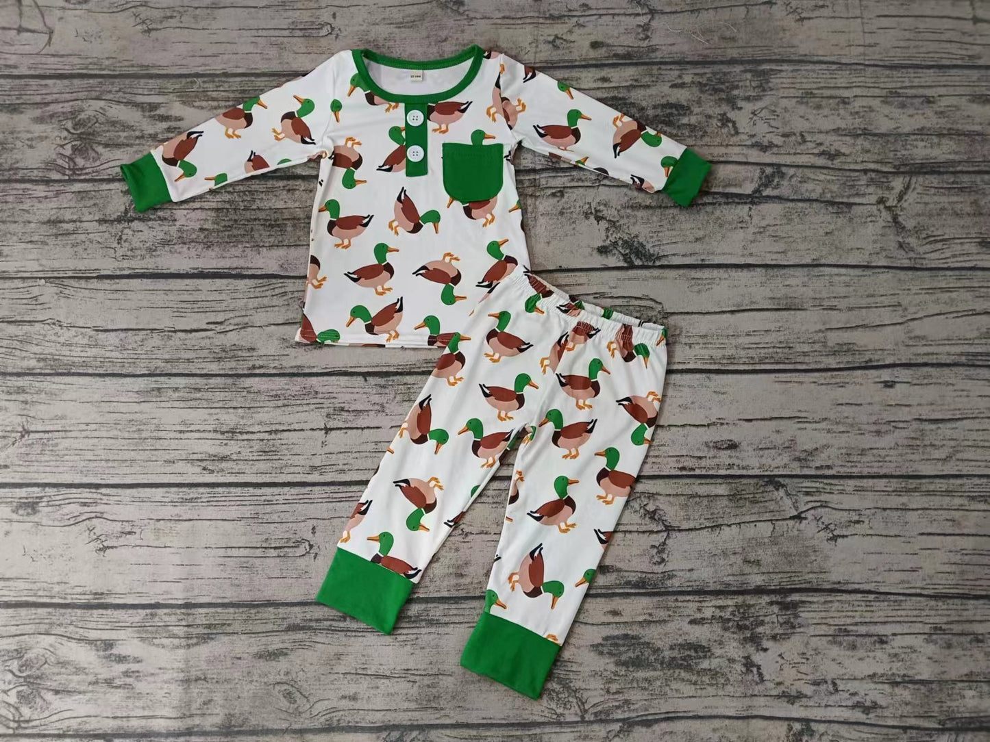 Baby Boys Cute Duck Pocket Tee Pants Pajamas Clothing Sets Preorder(moq 5)