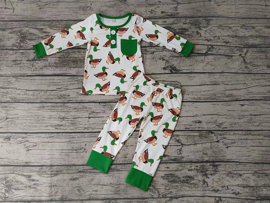 Baby Boys Cute Duck Pocket Tee Pants Pajamas Clothing Sets Preorder(moq 5)