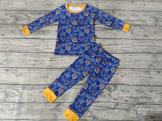 Baby Boys Tiger Long Sleeve Team Top Pants Pajamas Clothes Preorder(moq 5)