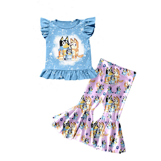 Baby Girls Dogs Family Top Bell Dog Pants Clothes Sets preorder(moq 5)