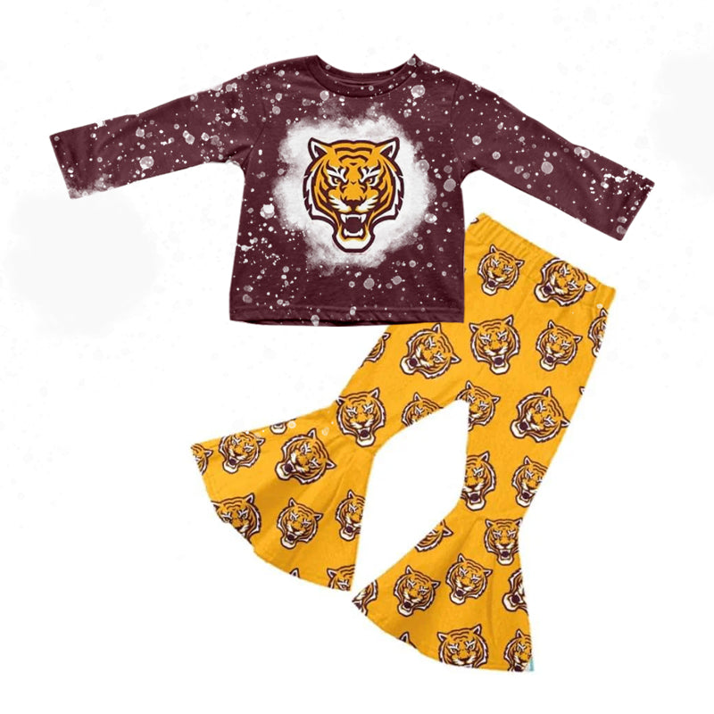 Baby Girls Tiger Team Top Bell Pants Outfits Clothes Sets preorder(MOQ 5)