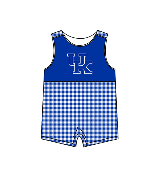 Preorder (moq 5)Baby Boys Sleeveless UK Checked Team Rompers