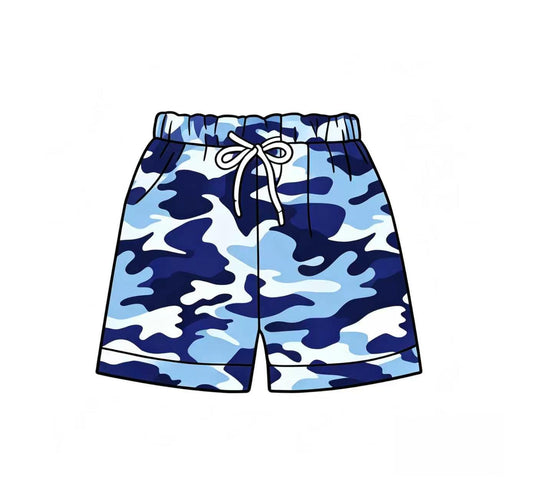 Preorder (moq 5)Baby Boys Blue Camouflage Shorts Bottoms
