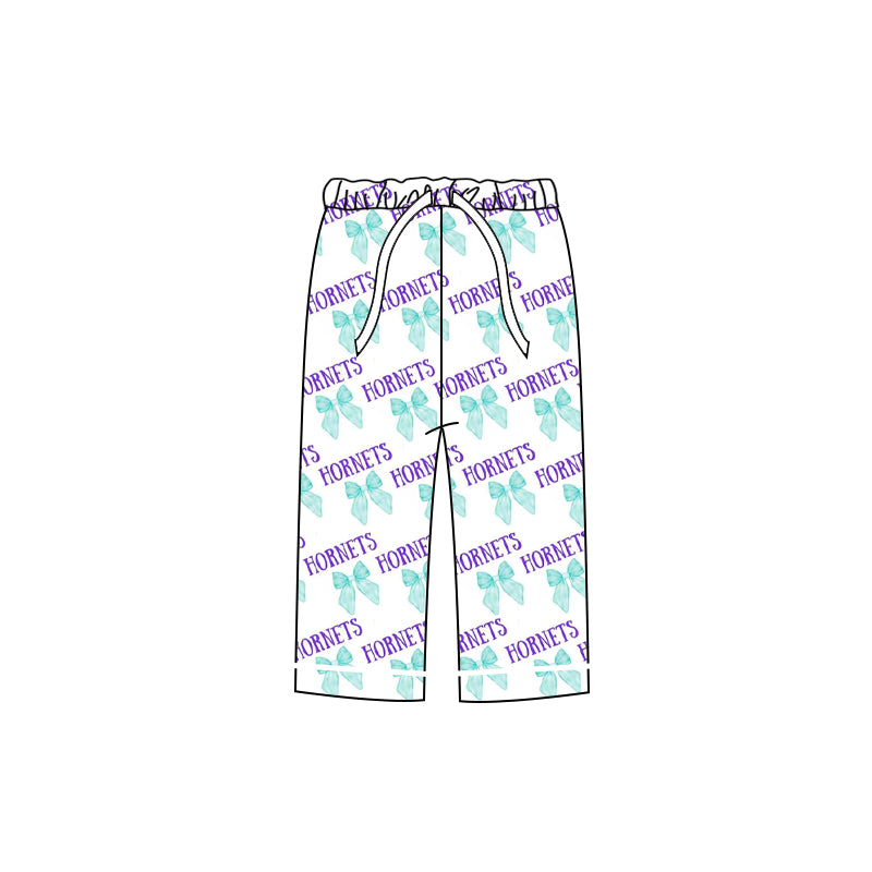 Preorder (moq 5)Adult Women Bows Hormets Plaid Bottom Pants