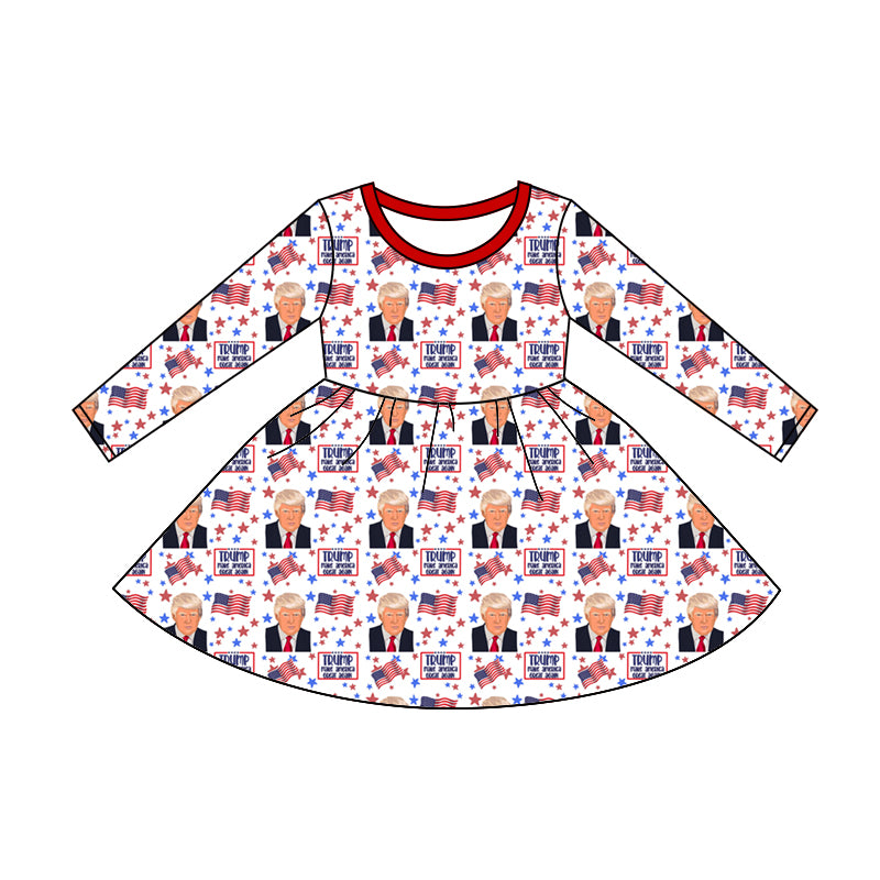 Baby Girls Trump Long Sleeve Knee Length Dresses split order preorder Nov 24th