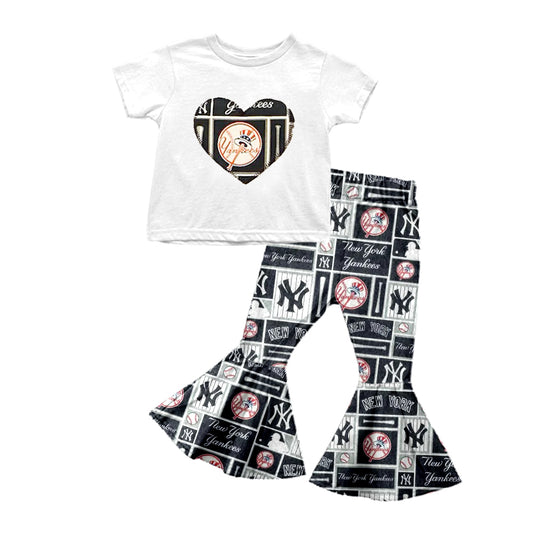 Baby Girls Baseball Team 14 Shirt Bell Pants Clothes Sets preorder(moq 5)