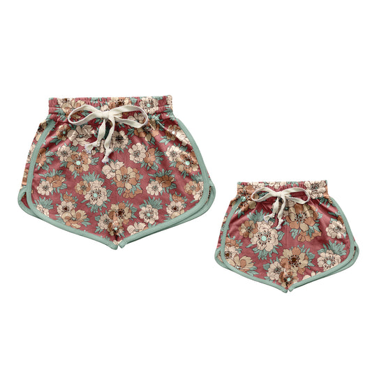 Preorder (moq 5 each) Mommy and Me Women Baby Girls Spring Flowers Hunting Shorts Bottoms