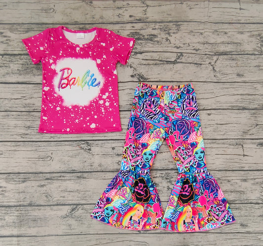 Baby Girls Doll Bleached Shirts Tiger Colorful Bell Pants Clothes Sets