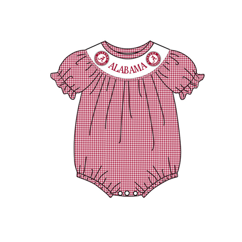 Baby Girls Alabama Team Short Sleeve Rompers preorder(moq 5)