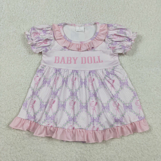 Baby Girls Baby Doll Bows Flowers Checked Tunic Ruffle Bummier Rompers