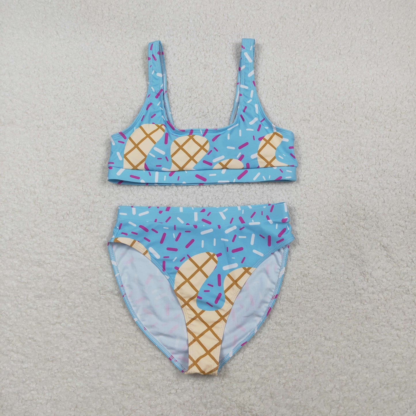 Adult Women Blue Drip Sprinkles Team Swimsuits