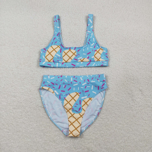 Adult Women Blue Drip Sprinkles Team Swimsuits