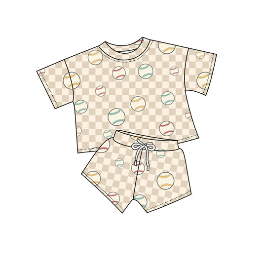 Preorder (moq 5)Baby Girls Colorful Baseball Shirts Shorts Sports Clothes Sets