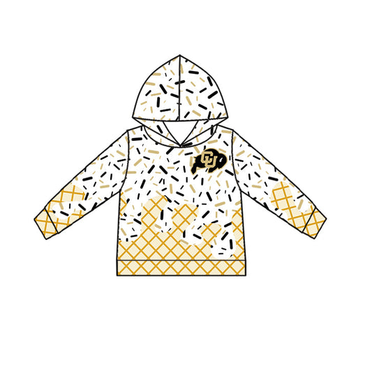 Preorder (moq 5)Baby Boys Drip Sprinkles CU Boulder Team Long Sleeves Hoodies Top