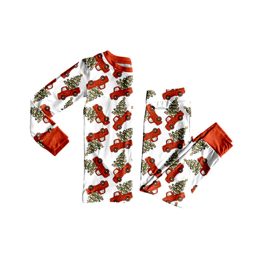 Preorder(moq 5) Baby Kids Christmas Trees Trucks Top Pants Lounge Wear Pajamas Sets