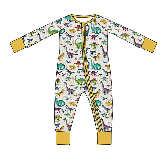 Baby Infant Boys Dinosaurs Long Sleeve Zip Rompers preorder(moq 5)