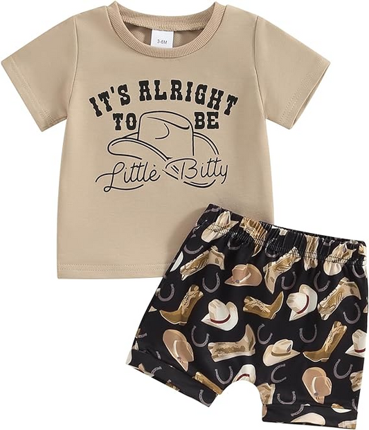Baby Boys Little Bitty Shirt Summer Boots Shorts Clothes Sets preorder (moq 5)