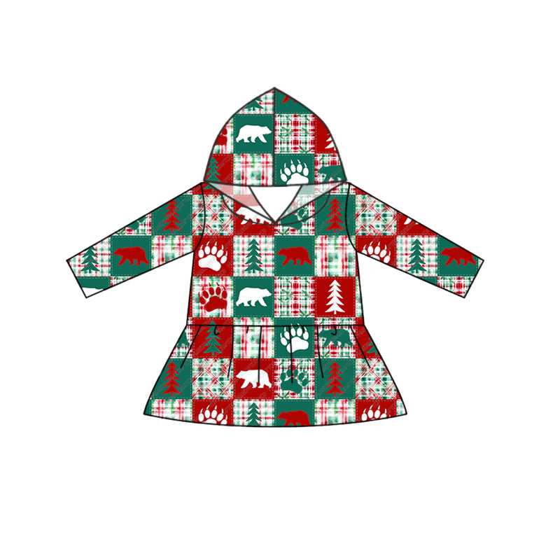 Baby Girls Christmas Bears Hooded Tunic Tops preorder(MOQ 5)