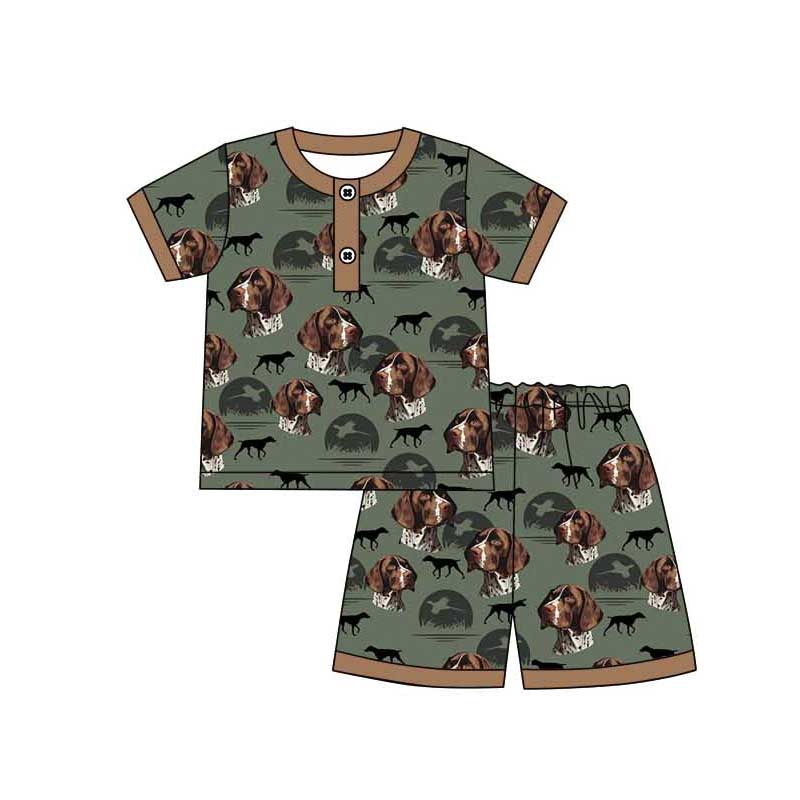 Baby Boys Dogs Hunting Shirts Top Shorts Pajamas Sets preorder(MOQ 5)