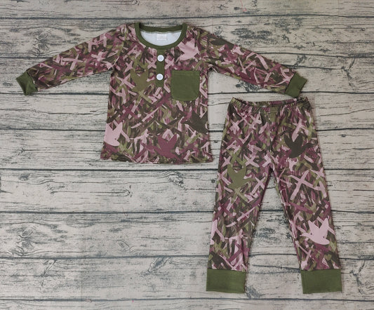 Baby Boys Camo Pocket Top Pants Jammies Pajamas Clothes Sets