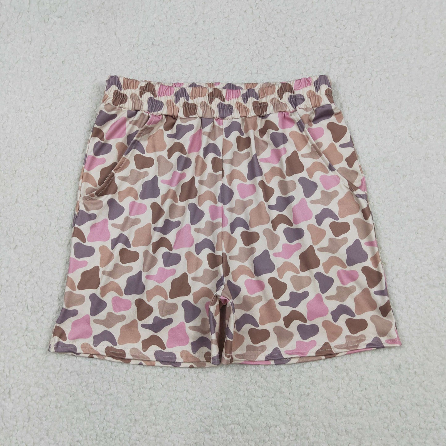 Adult Women Southern Brown Pink Camo Pockets Shorts Bottom