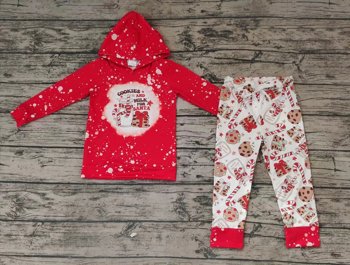 Baby Girls Christmas Cookies Hoodie Top Pants Clothes Sets