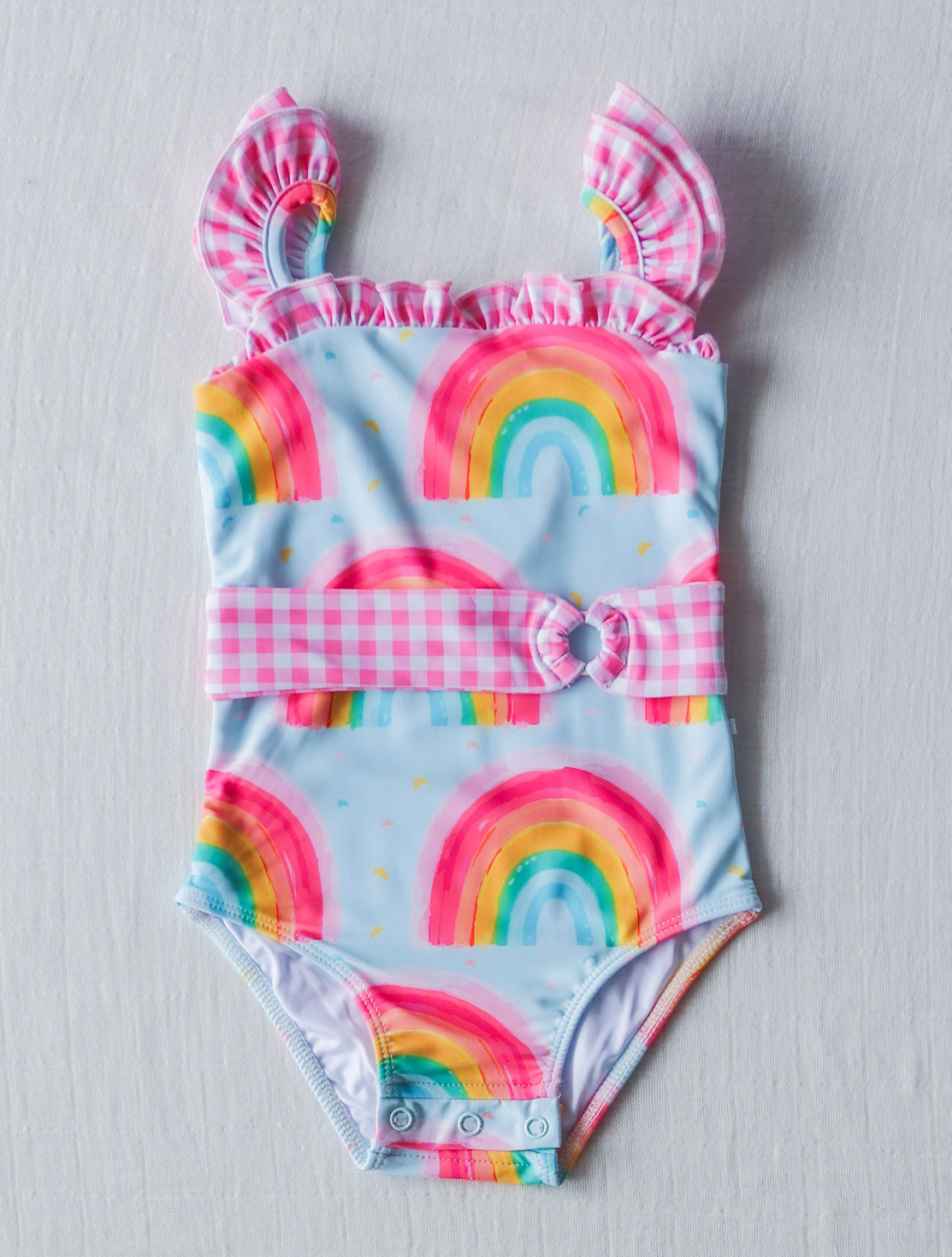 Baby Girls Rainbow Straps One Piece Swimsuits Preorder (moq 5)