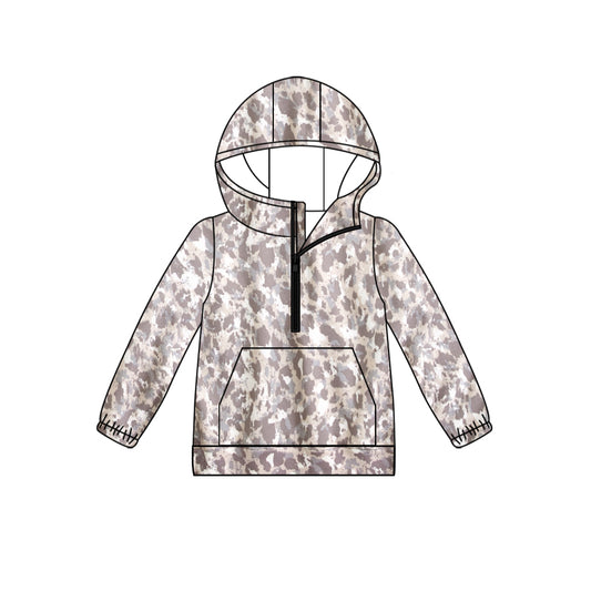 Preorder(moq 5) Adult Women Light Color Camouflage Long Sleeve Hooded Hoodie Tops