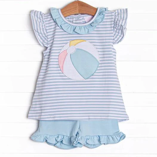 Baby Girls Ball Tunic Ruffle Shorts Clothes Sets split order preorder May 10th