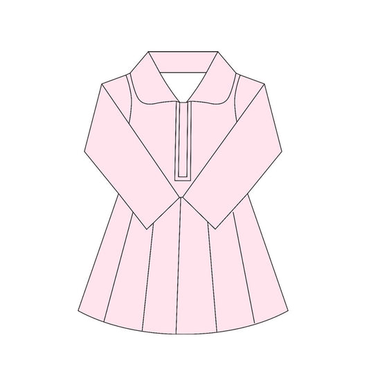 Preorder moq 10 Baby Girls Colorful Long Sleeves Zipper Activity Wear Yoga Knee Length Dresses